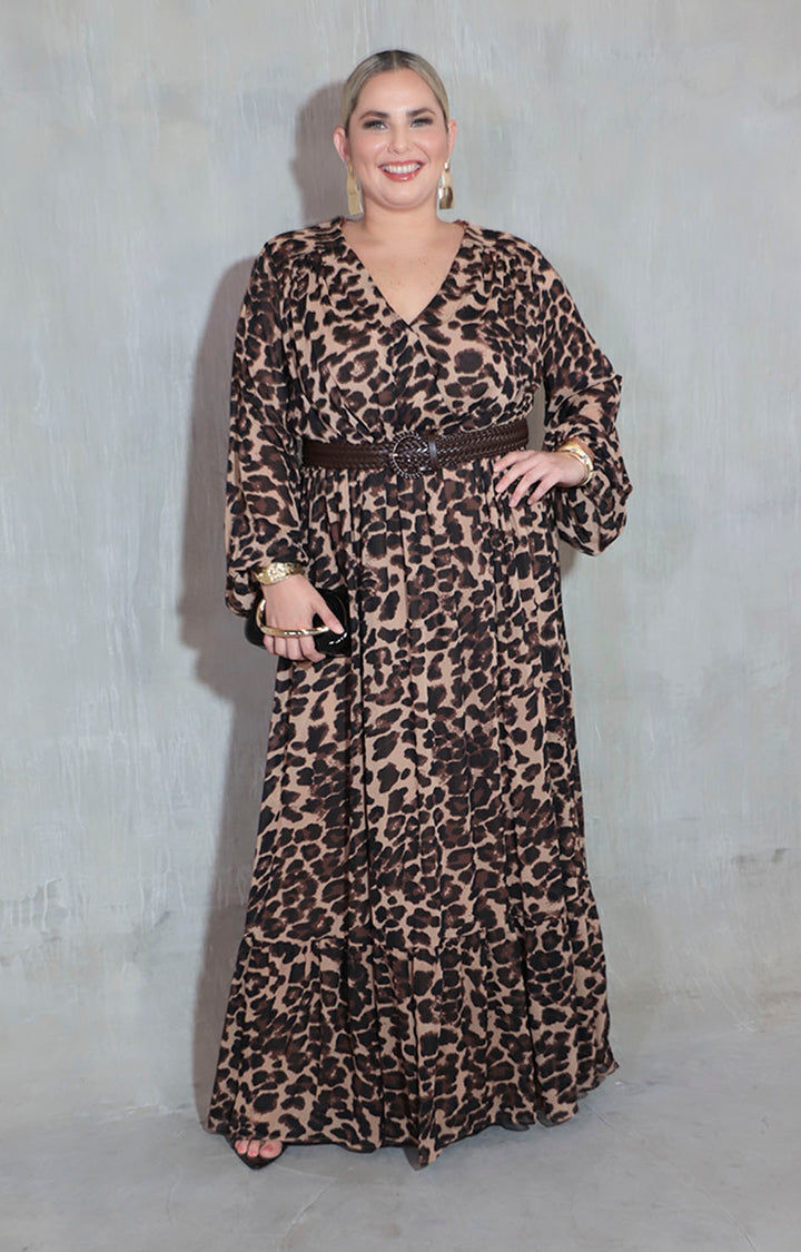 Vestido café estampado - VESTIDO XL Boutiquemirel 