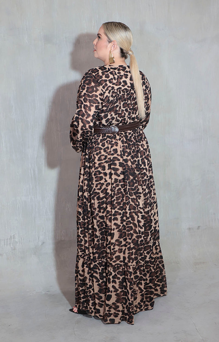 Vestido café estampado - VESTIDO XL Boutiquemirel 