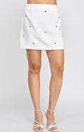 Falda balnca con brillos - FALDA REGULAR Boutiquemirel 