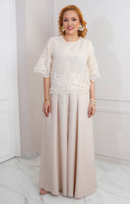 Blusa beige con bordado