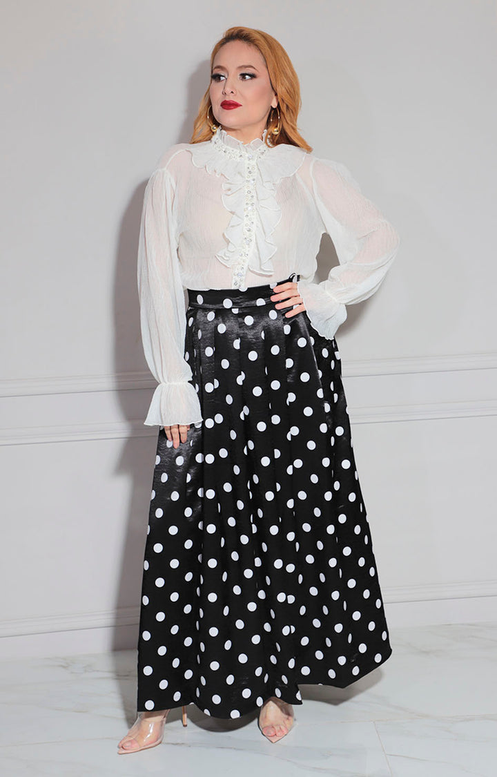 Falda negra estampada