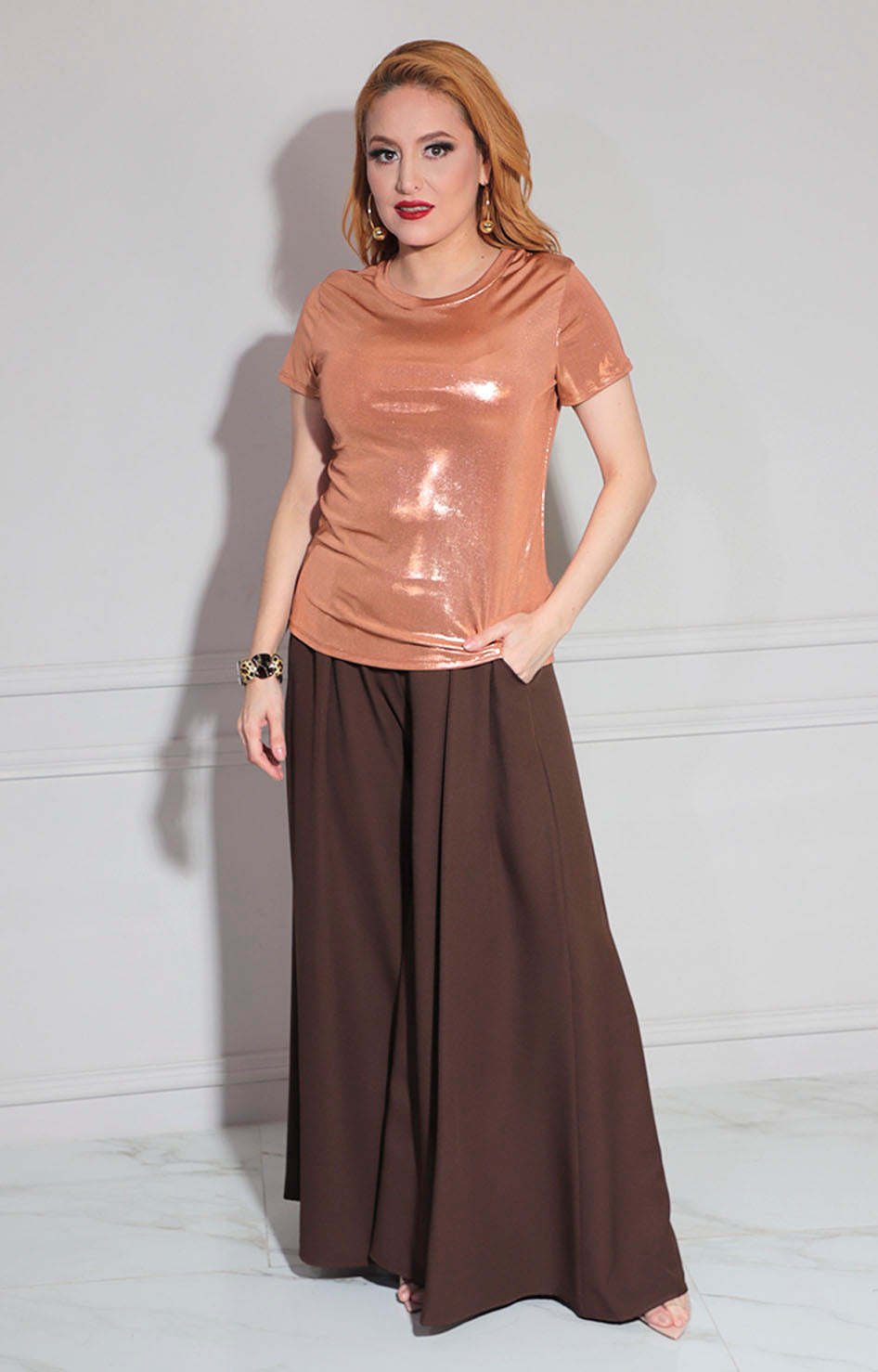 Blusa chedron metalica