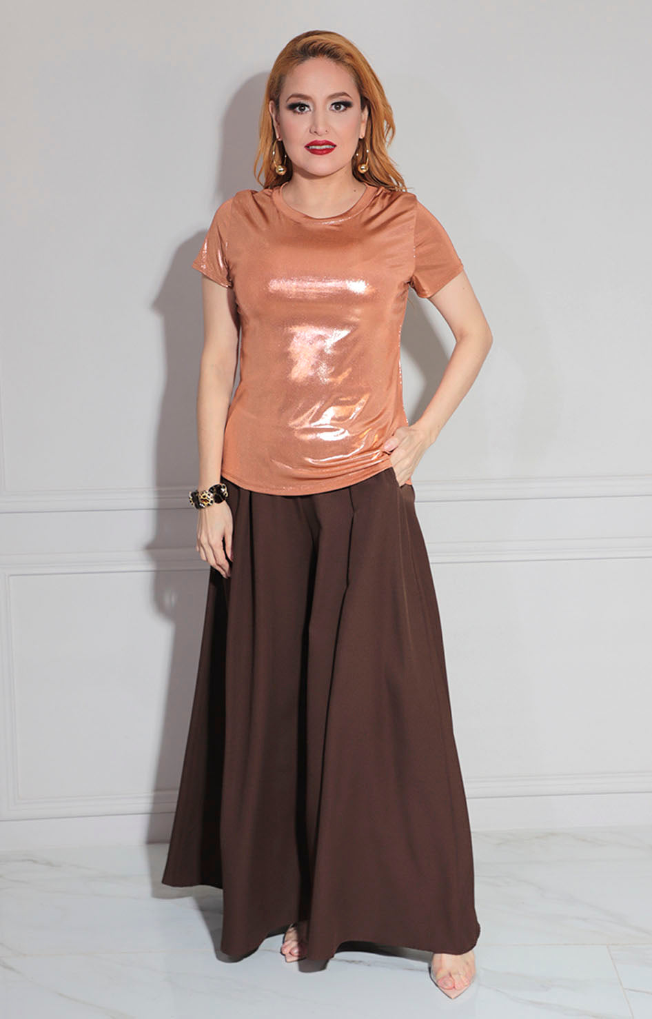 Blusa chedron metalica