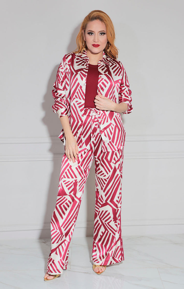 Pantalón beige print