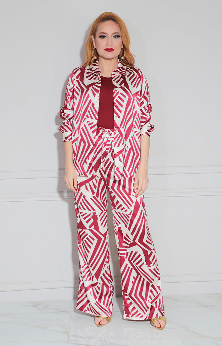 Pantalón beige print