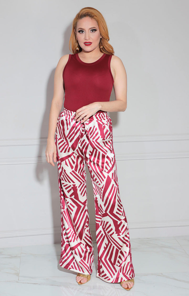 Pantalón beige print