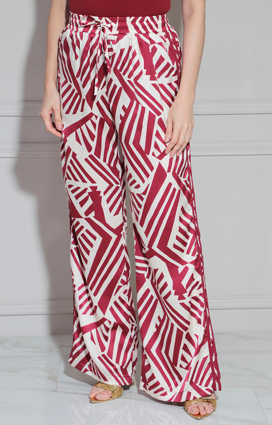 Pantalón beige print