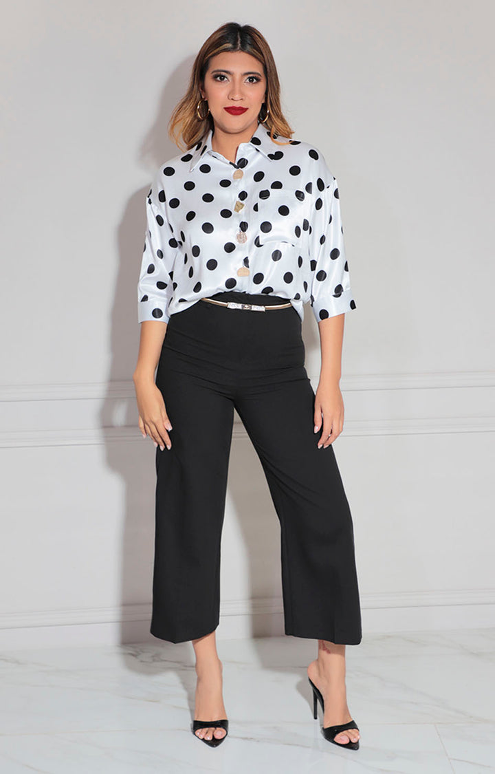 Blusa blanca polka-dots
