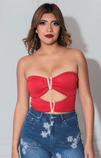 Blusa roja straple - BLUSA Boutiquemirel 