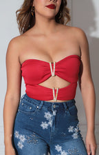 Blusa roja straple - BLUSA Boutiquemirel 