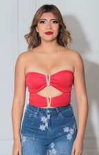 Blusa roja straple - BLUSA Boutiquemirel 