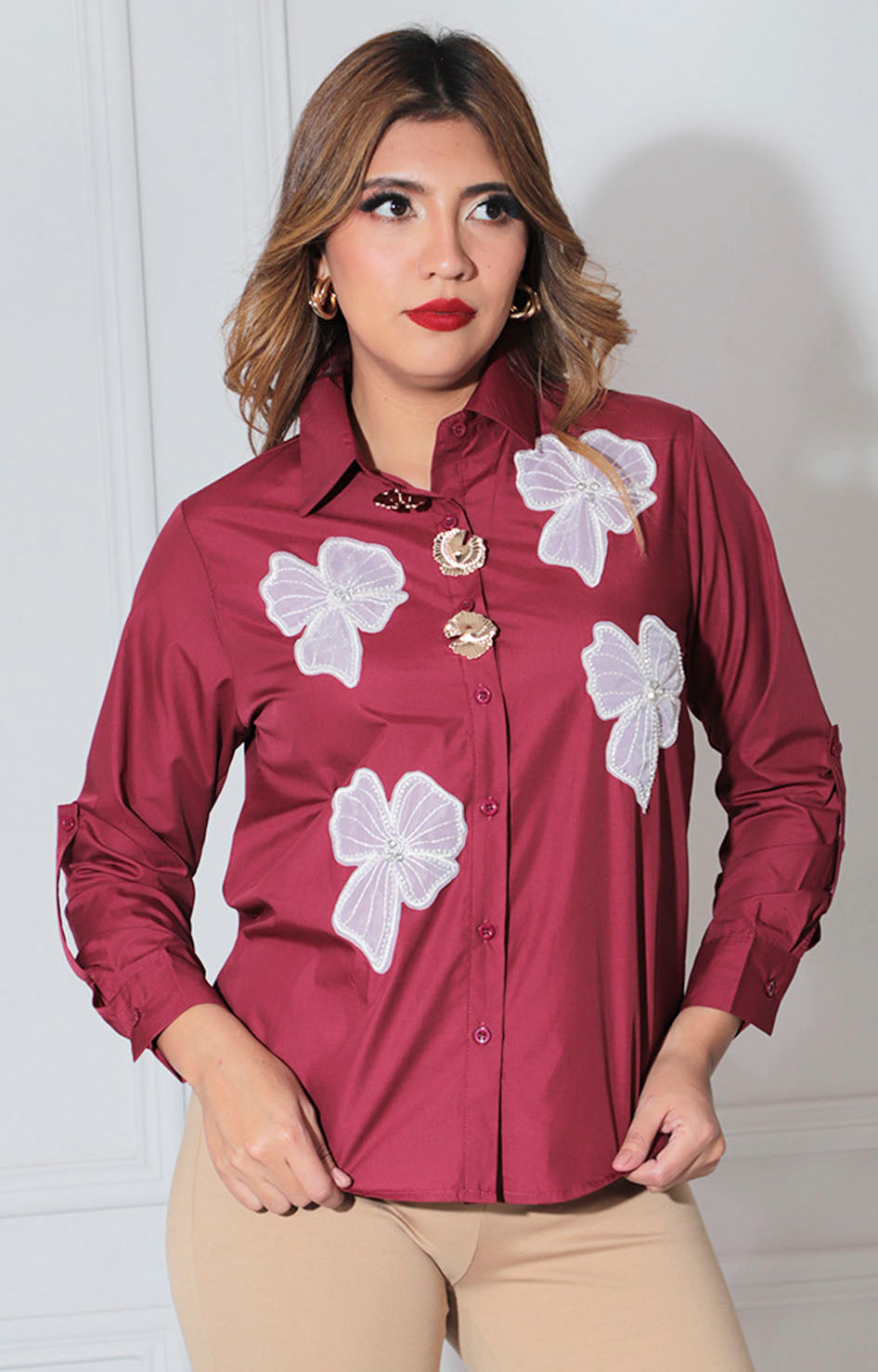 Blusa vino estampada