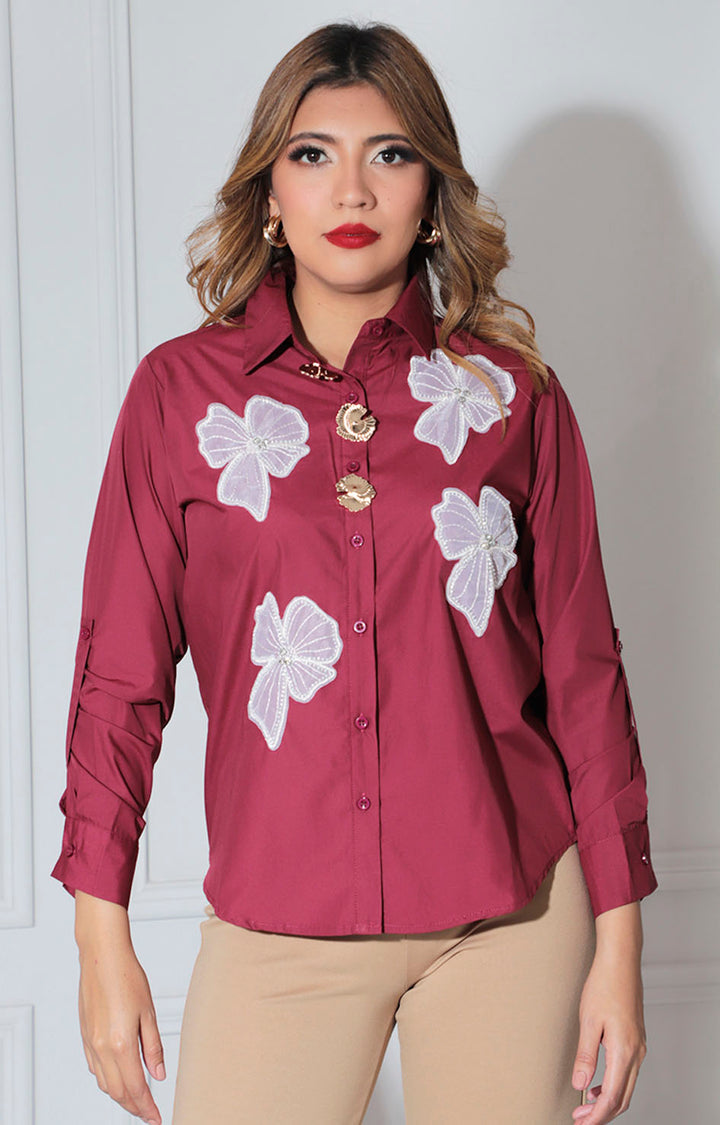Blusa vino estampada