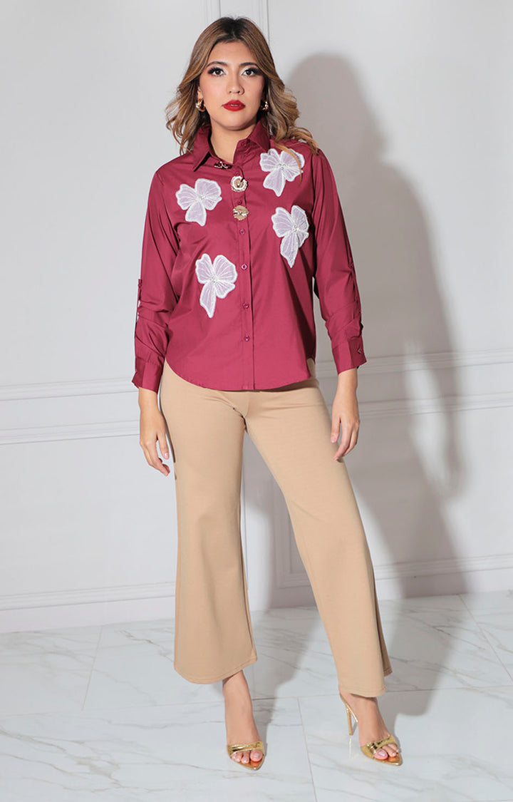 Blusa vino estampada