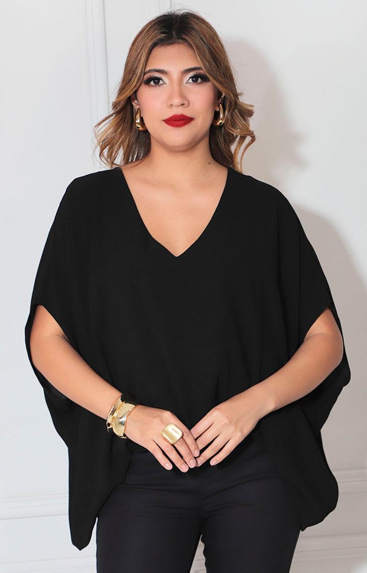Blusa negra amplia