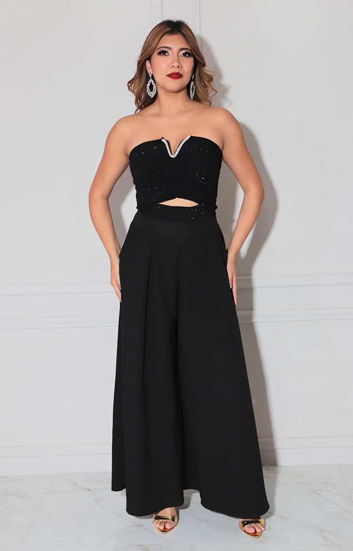 Pantiblusa negra con pedrería