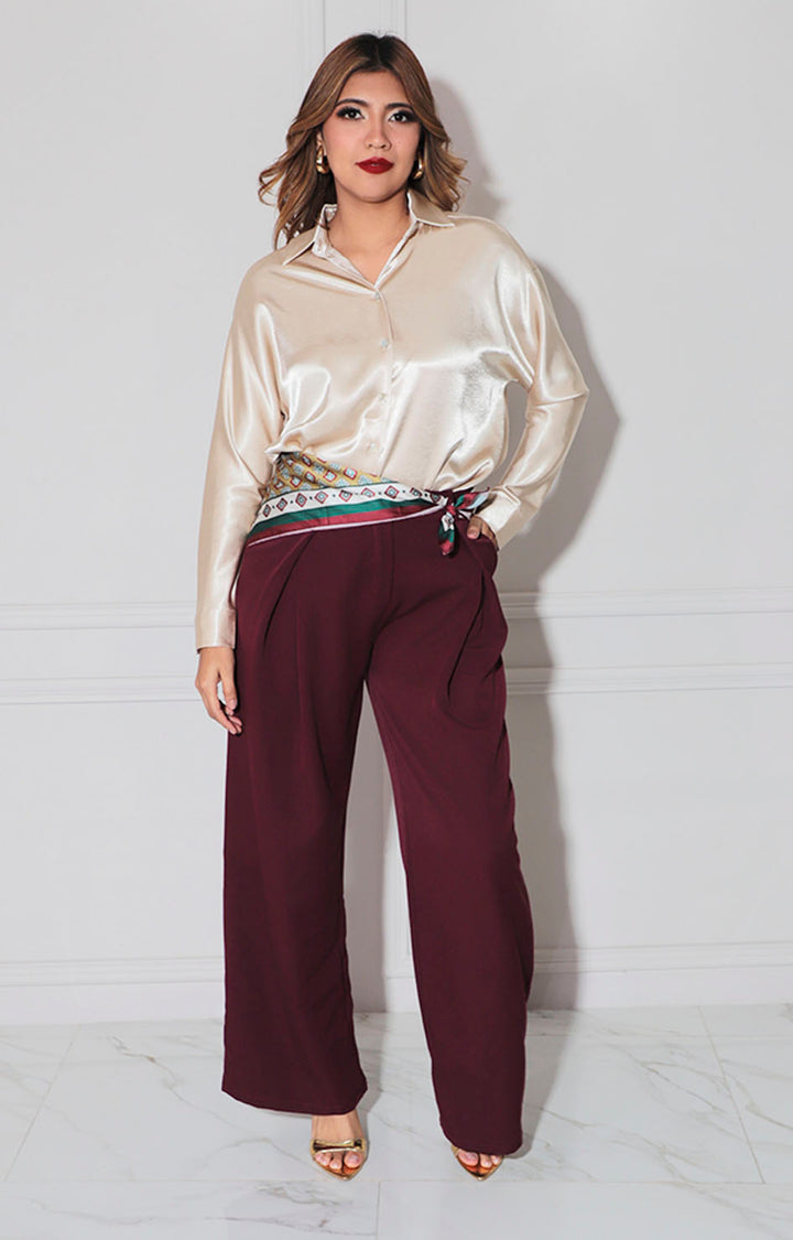 Camisera dorada satinada