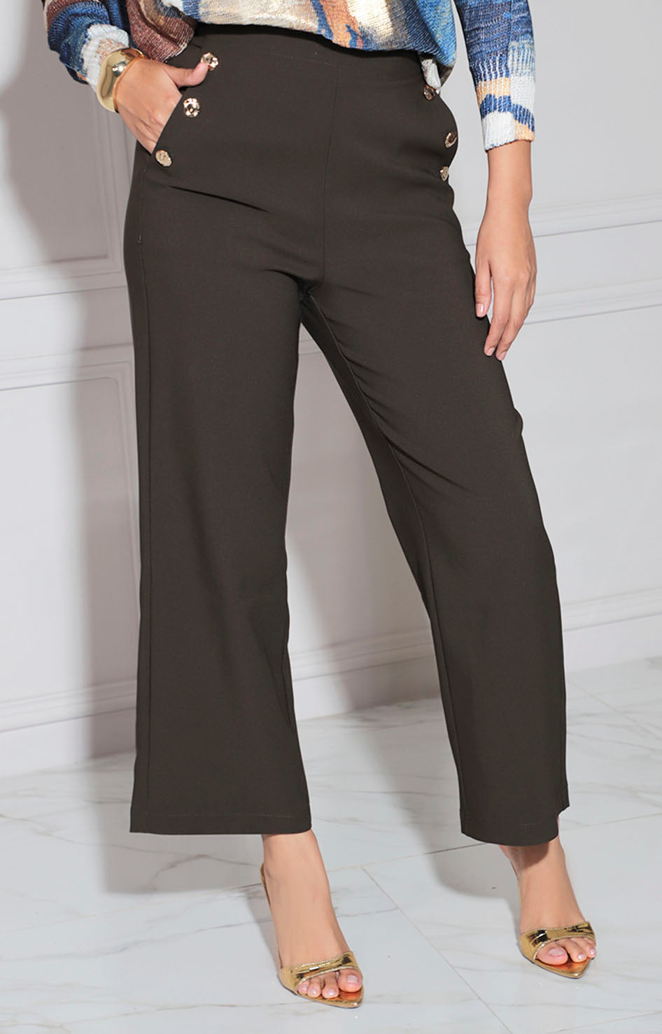 Pantalón verde recto