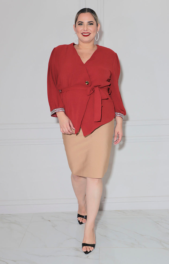 Blusa envolvente chedrón