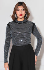 Blusa negra de brillos - BLUSA Boutiquemirel 