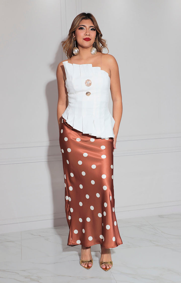 Falda chedron estampada