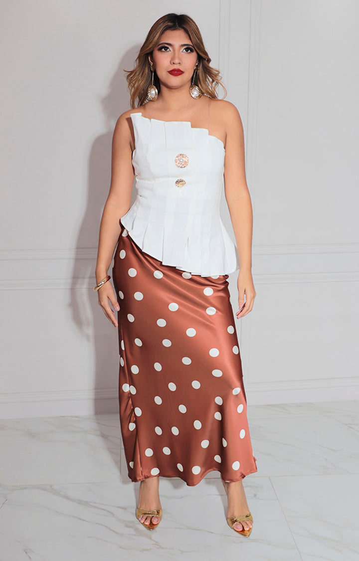 Falda chedron estampada