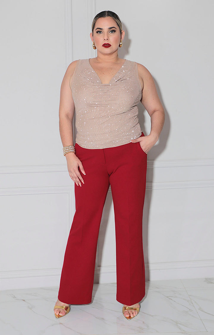 Blusa beige con brillos