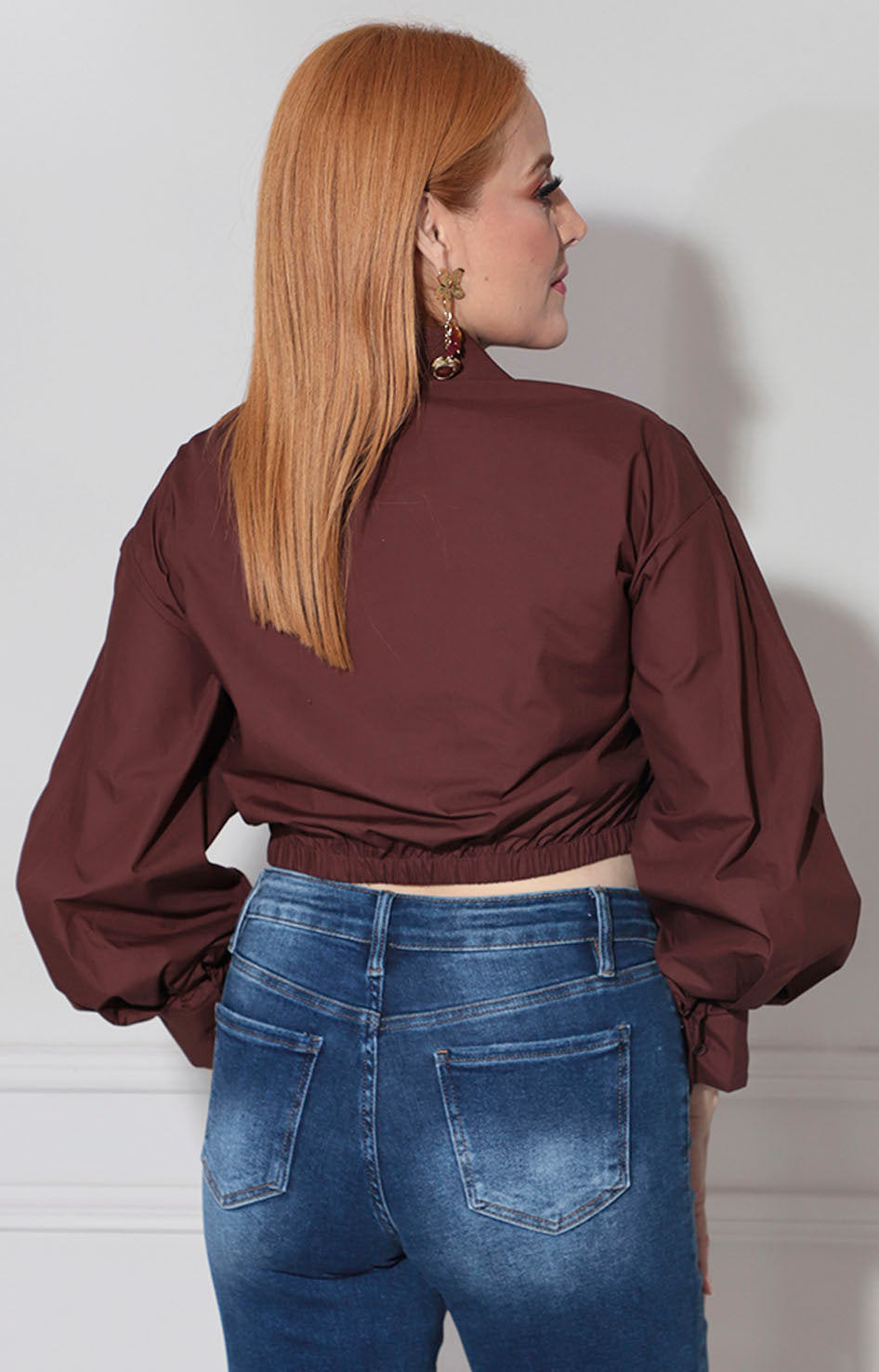 Blusa café con botones - BLUSA Boutiquemirel 
