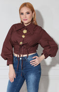 Blusa café con botones - BLUSA Boutiquemirel 