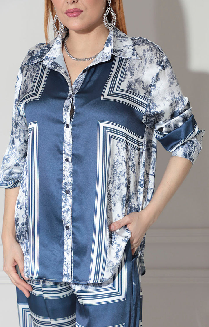 Conjunto satinado azul