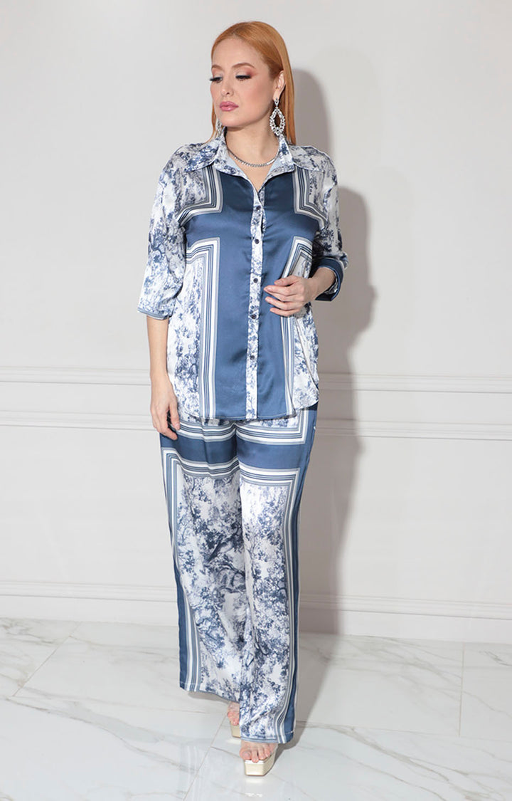 Conjunto satinado azul