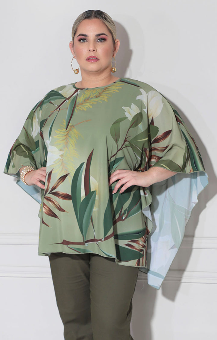Blusa verde floral