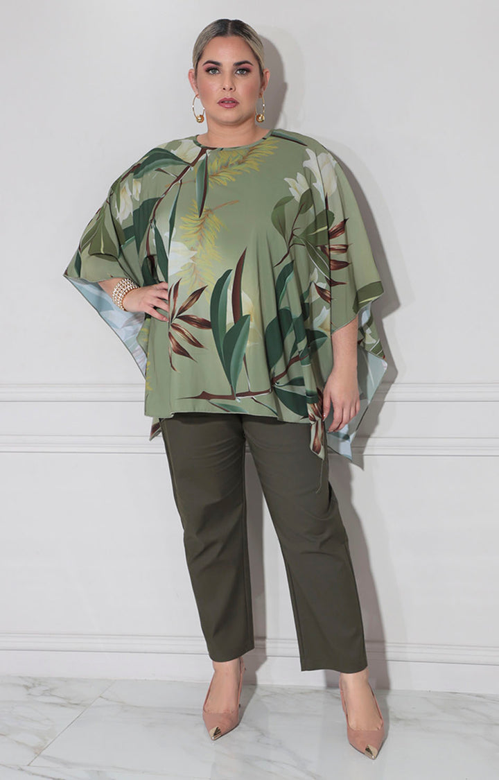 Blusa verde floral