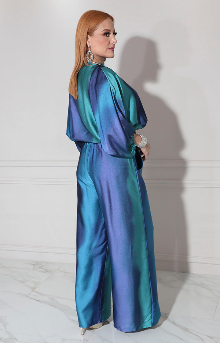 Conjunto satinado azul