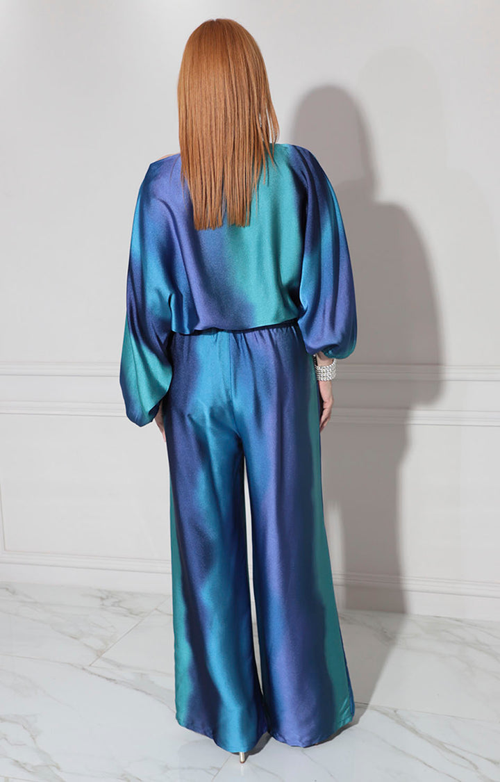 Conjunto satinado azul