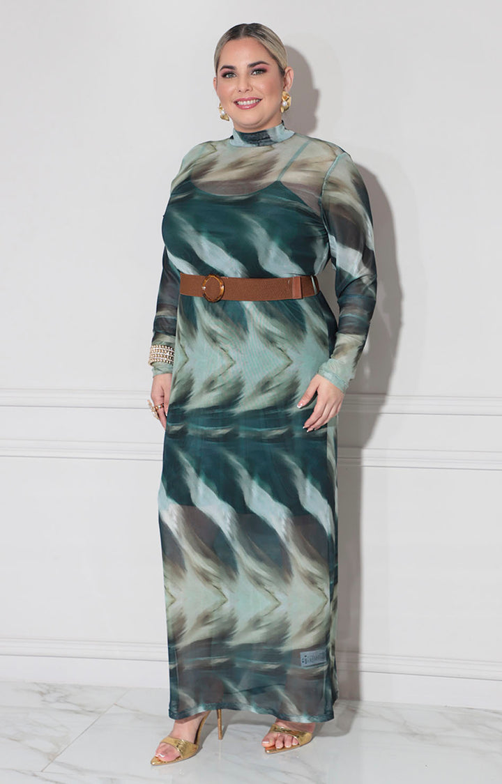 Vestido verde paisley