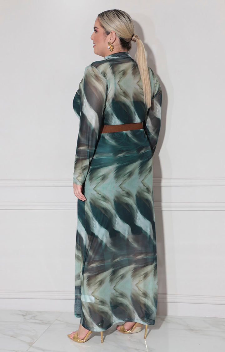 Vestido verde paisley