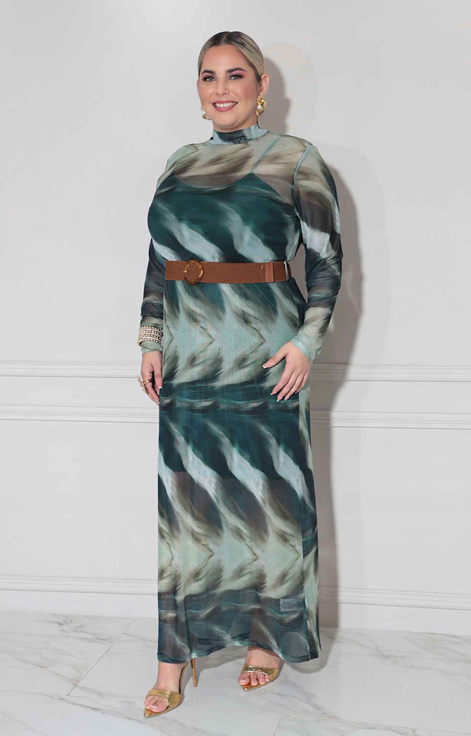 Vestido verde paisley