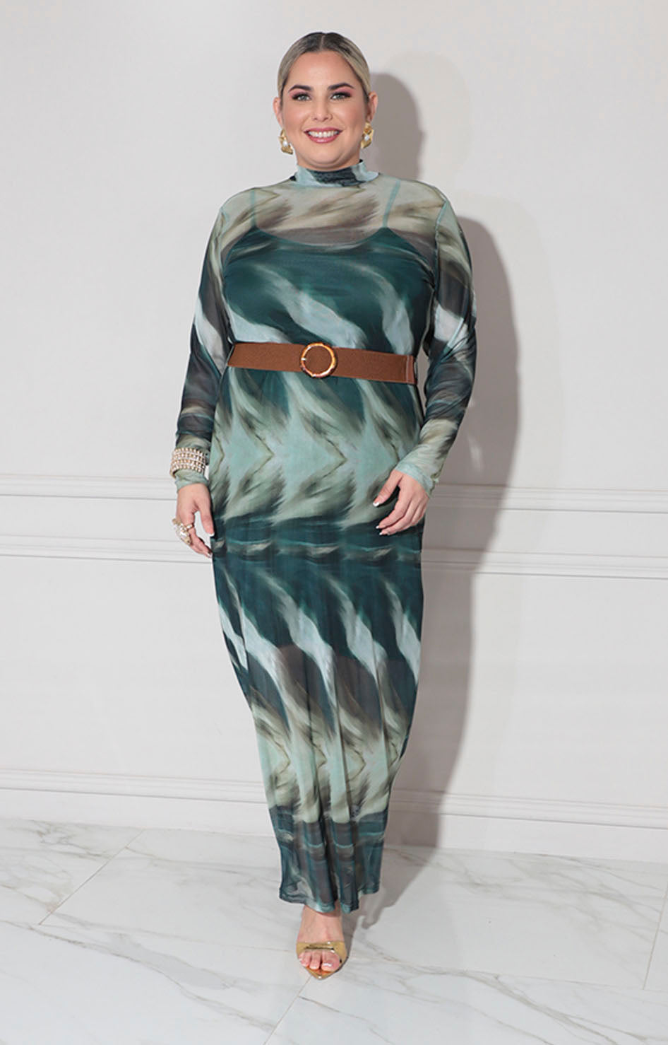 Vestido verde paisley