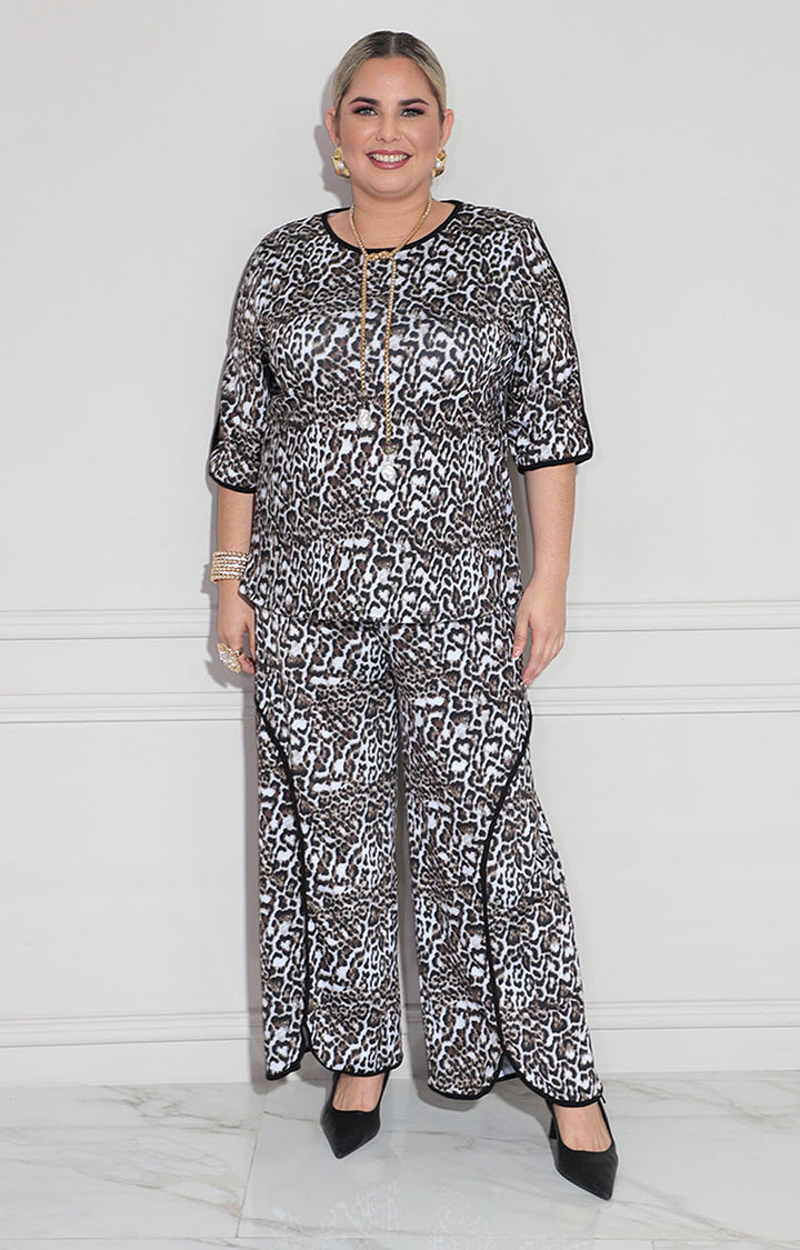 Conjunto beige estampado