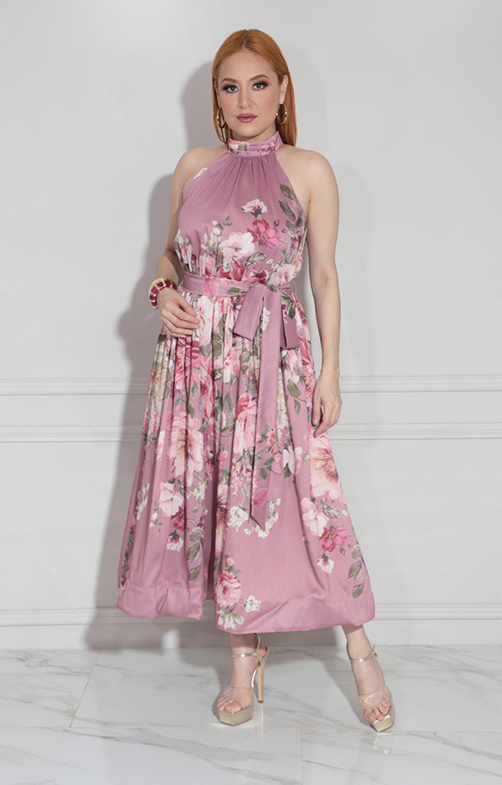 Vestido rosa con flores