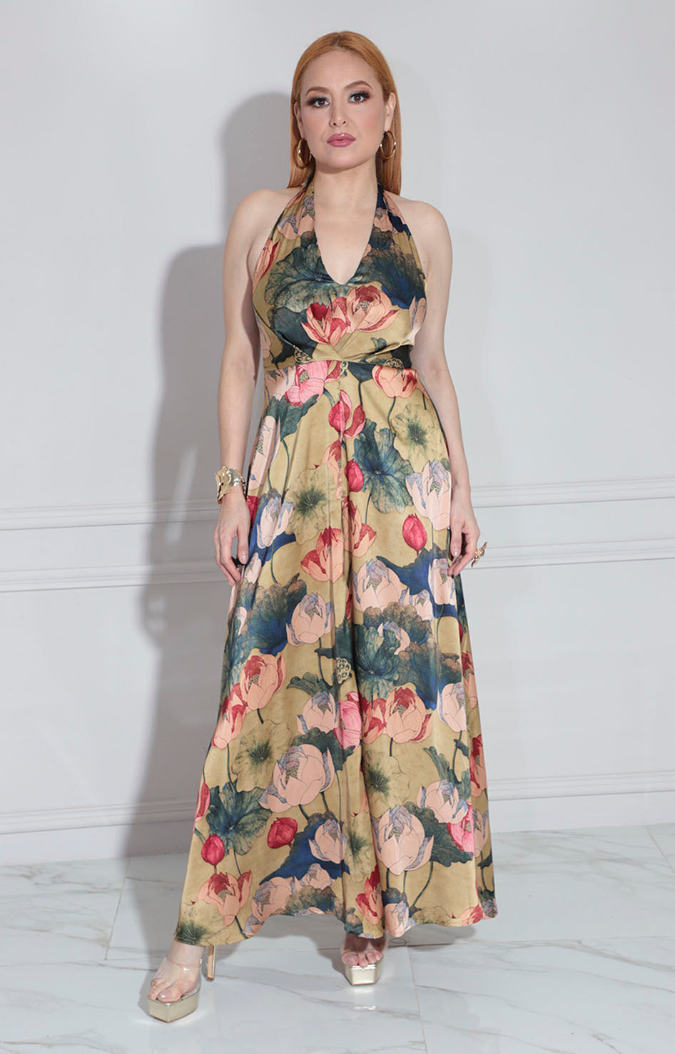 Vestido largo estampado