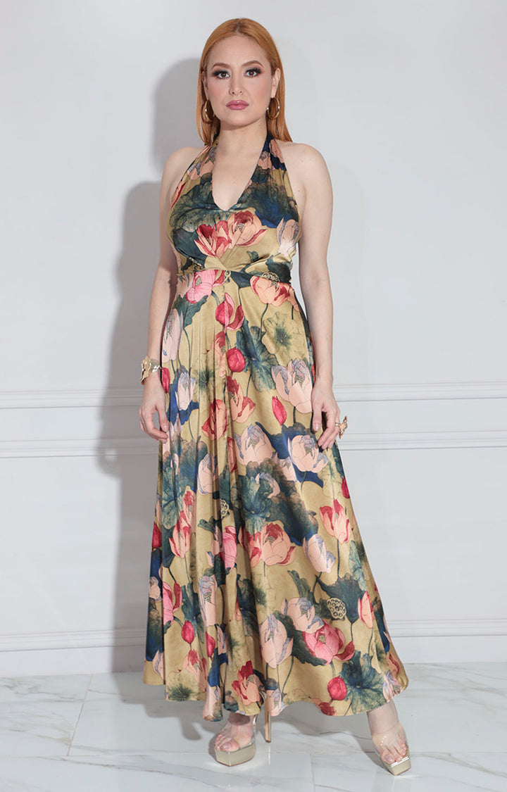 Vestido largo estampado