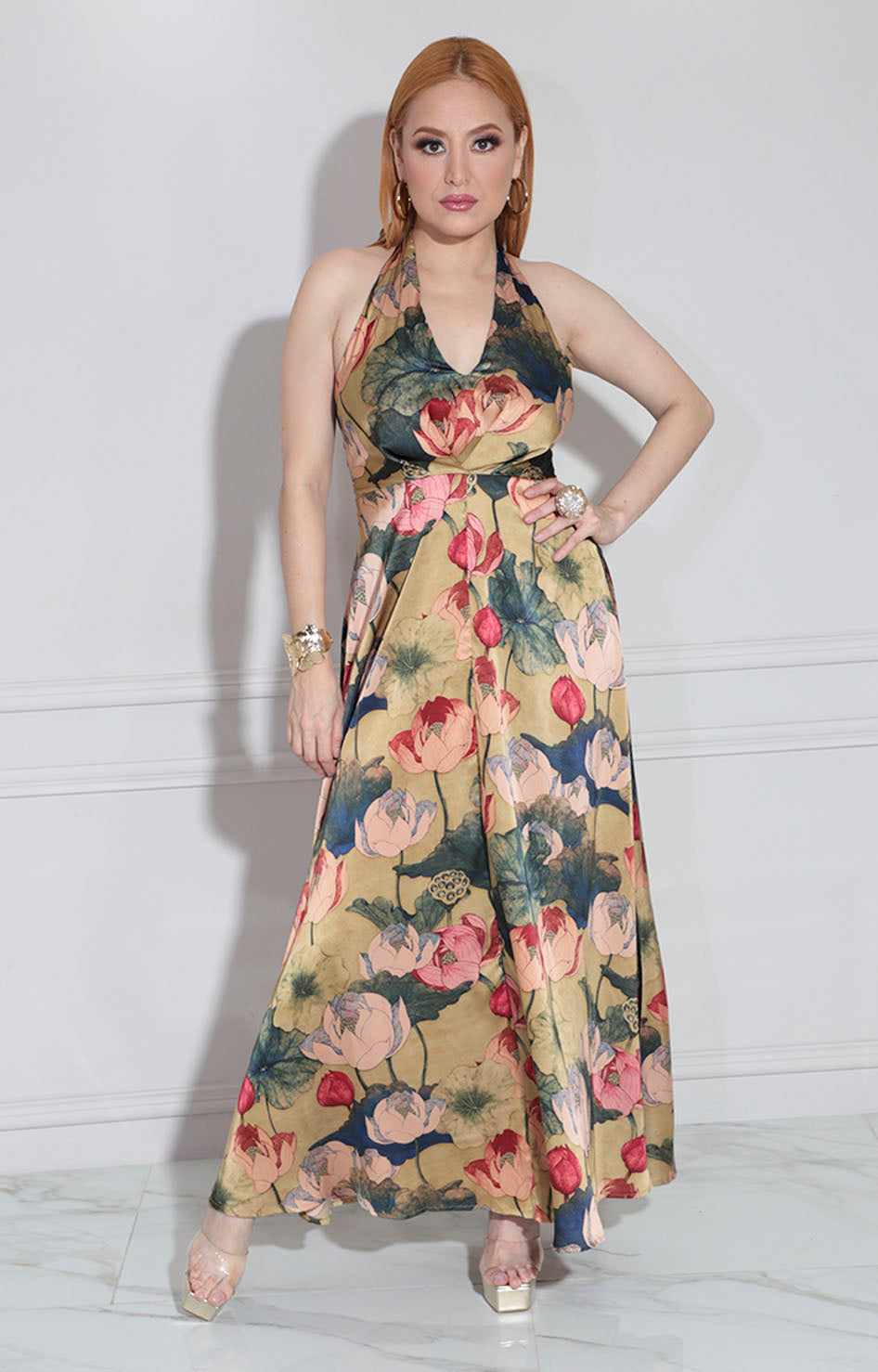 Vestido largo estampado