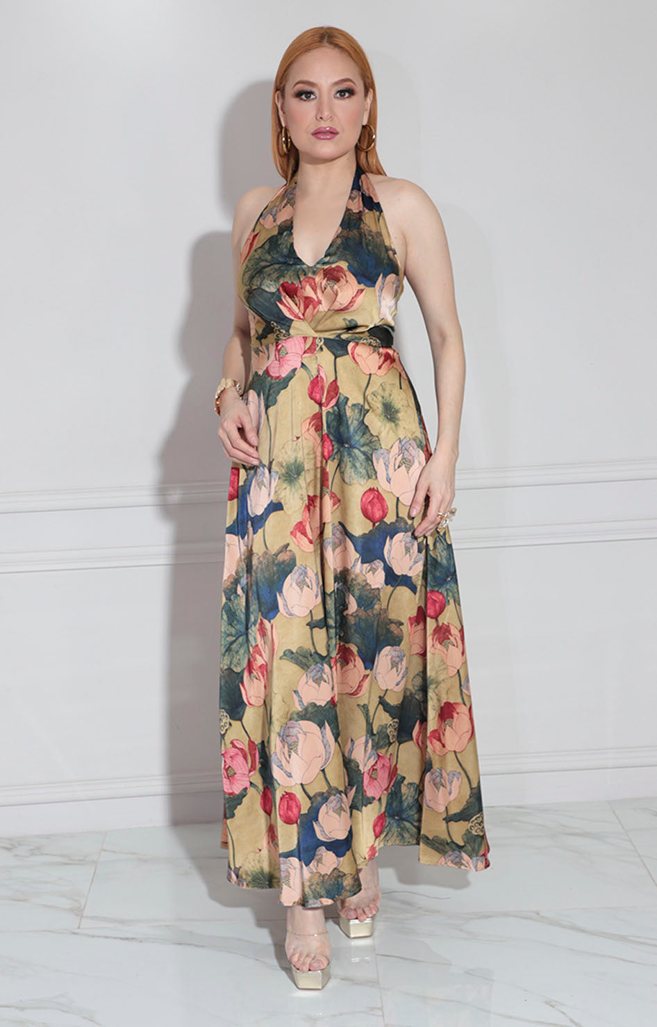 Vestido largo estampado