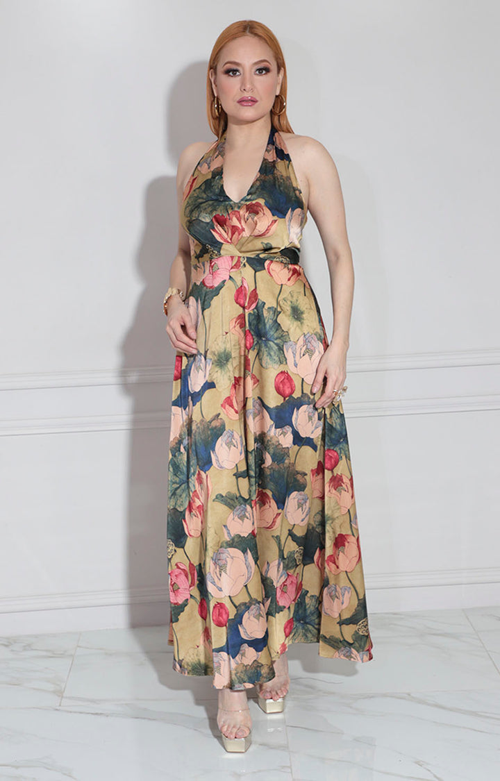 Vestido largo estampado