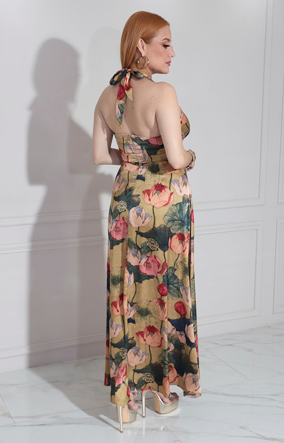 Vestido largo estampado