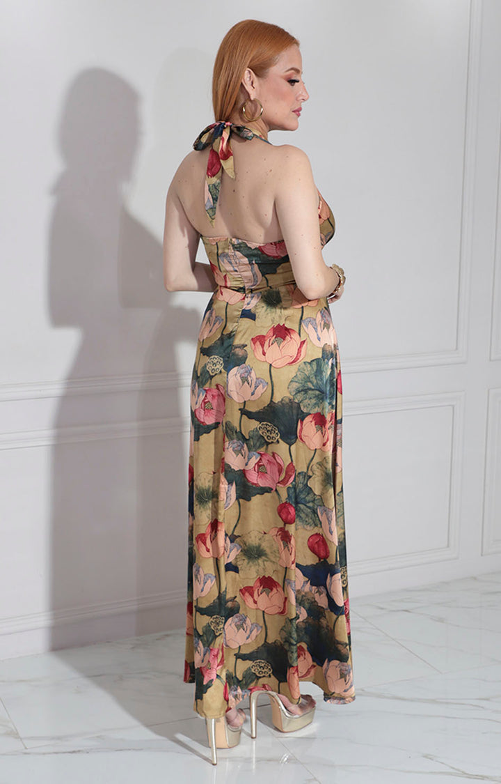 Vestido largo estampado