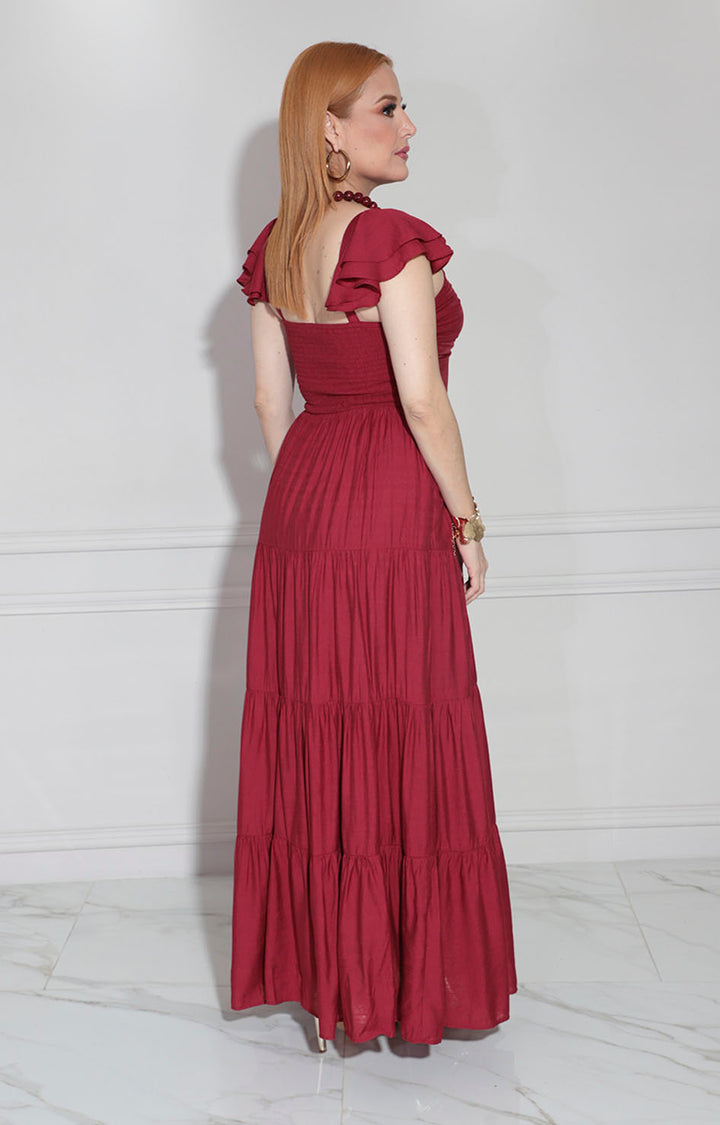 Vestido vino largo