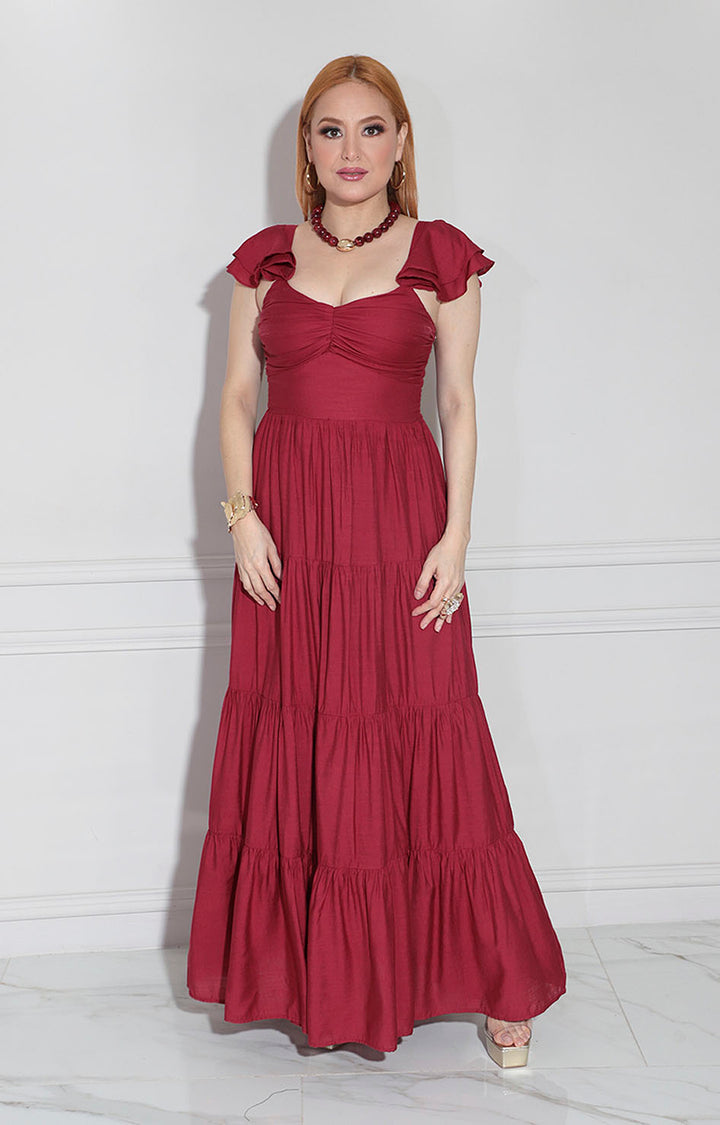 Vestido vino largo